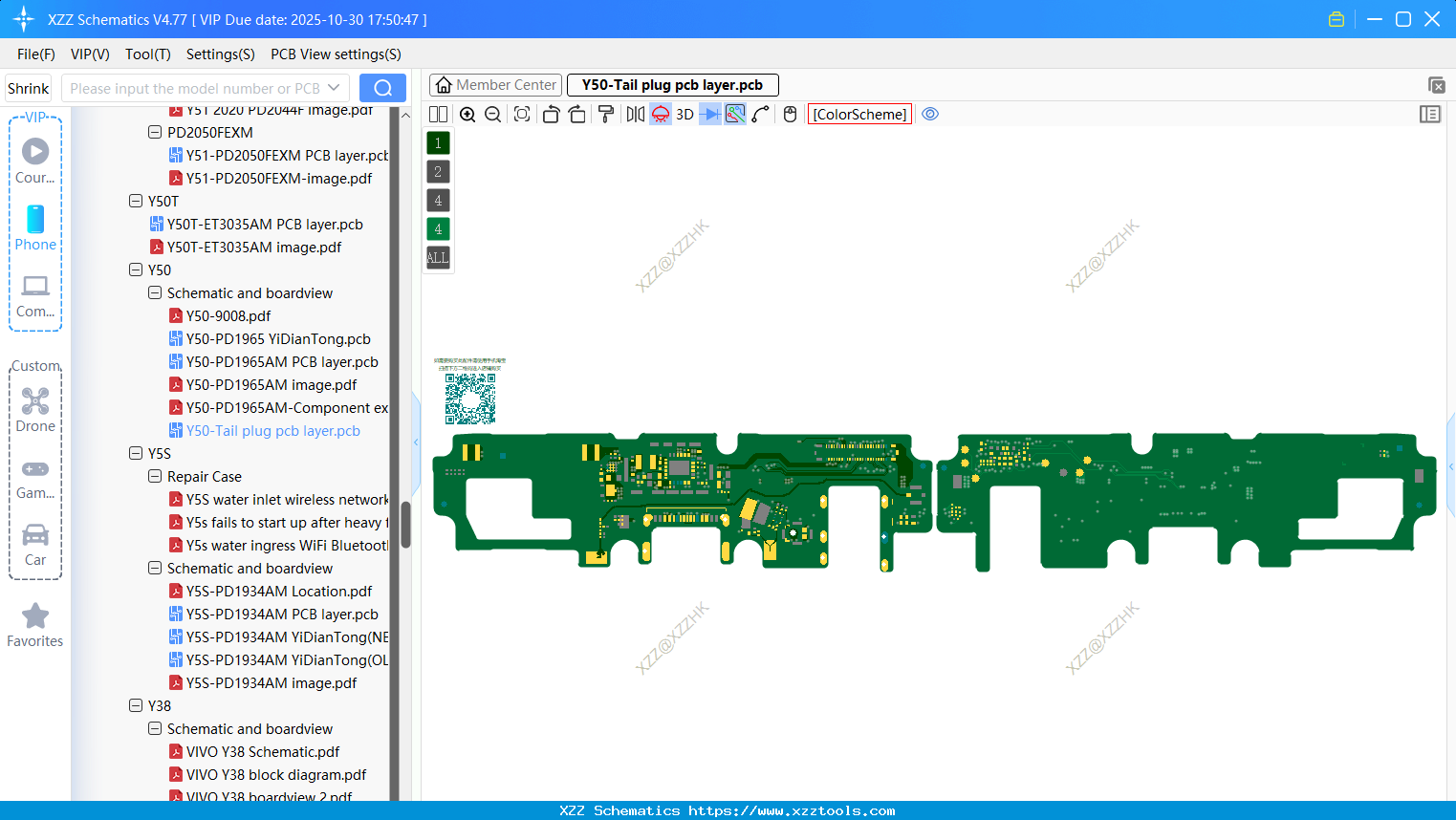 VIVO Y50-Tail Plug Pcb Layer